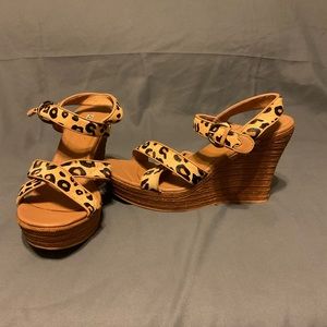 Leopard Fur UGG  Wedges/Size 12